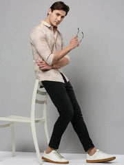 Men Beige Printed Casual Shirt-ZEPHYRPRINTS-2019-Beige