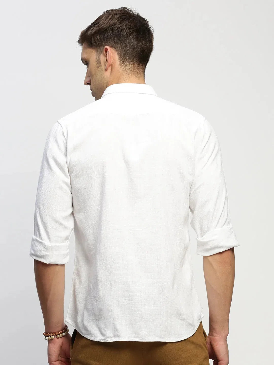 Trending Men's White Solid Cotton Shirt | DesiQlo Formal Shirts