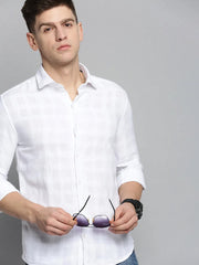 Men White Solid Casual Shirt-KNOXPLAIN-4500-White