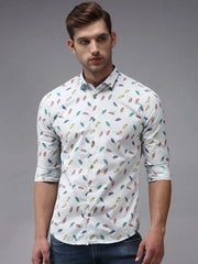 Men Blue Printed Casual Shirt-JHONOPRINT-1488-Blue