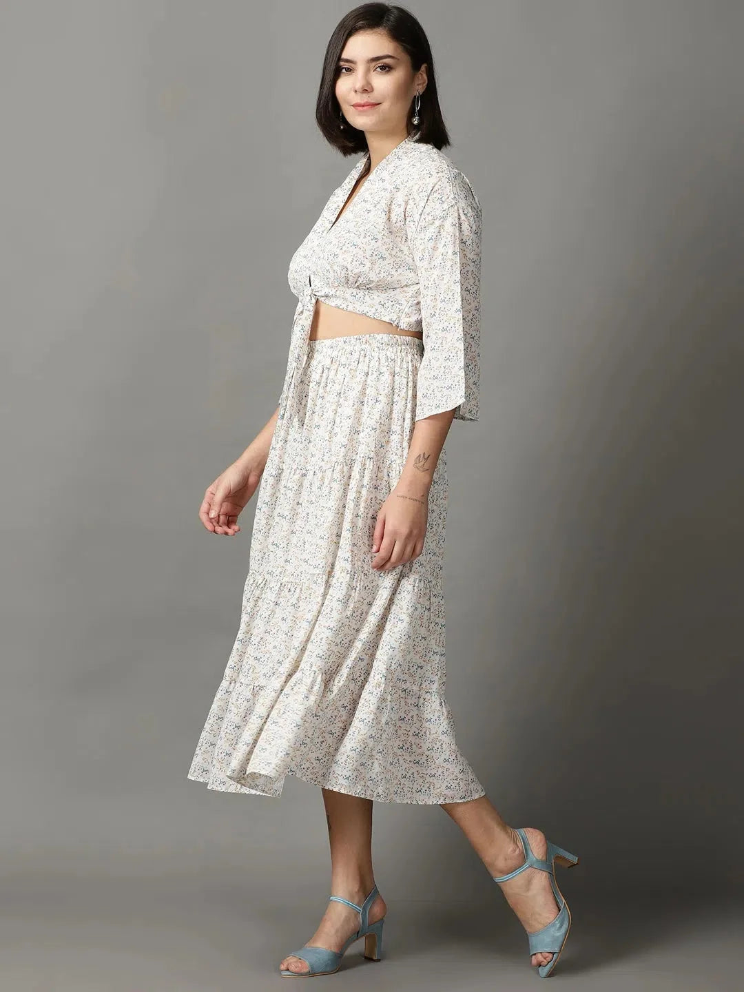 White Printed Co Ord Sets for Women | Trendy Two Piece Sets