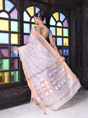 Black Cotton Soft Saree With Texture Designs-MA62CT331210042