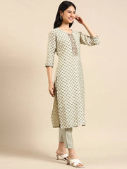 Women's Green Printed Kurta SetKC-3365-Green
