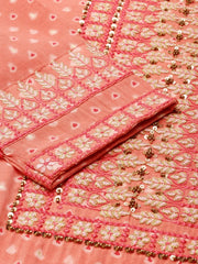 Women's Peach Embroidered Kurta Set-GW-3142A-Peach