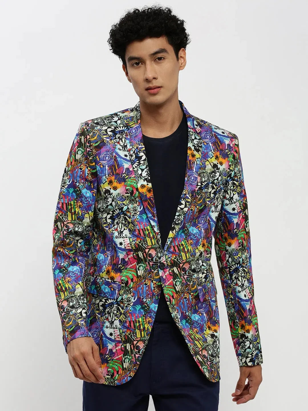 Multi Printed Blazer - Ethnic Nehru Jackets | DesiQlo