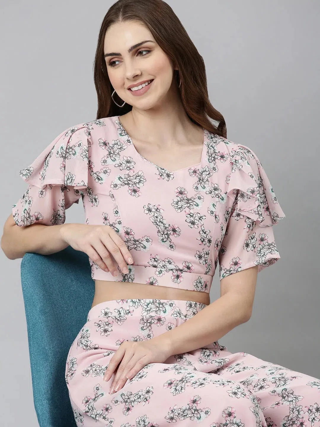 Women Pink Printed Co-Ords-AE-15838-Pink