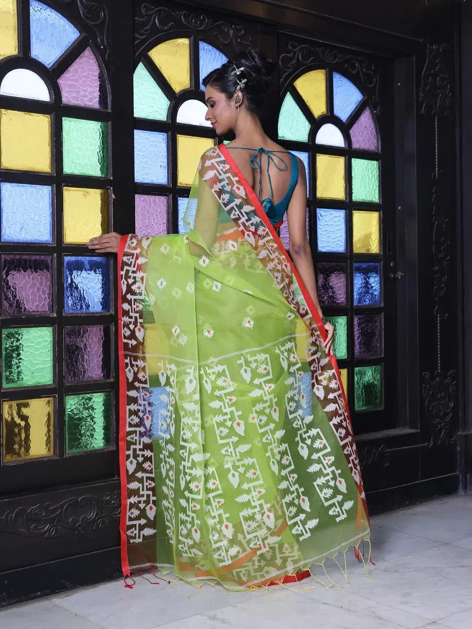 Light Green Linen Saree | Sophisticated Designer Sarees