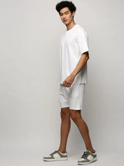 Men White Solid Casual Co ords-AR-CD-14-White