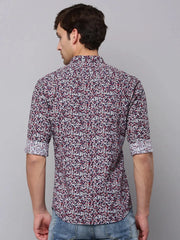 Men Navy Printed Casual Shirt-TKTPRINT-119-Navyblue