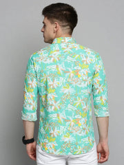 Men Green Printed Casual Shirt-CARLOSPRINT-3242-Green