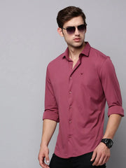 Men Mauve Solid Casual Shirt-MONTIKNITS-3366-Mauve
