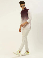 Men White Printed Casual Shirt-QUINN-3611-White