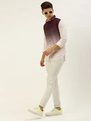 Men White Printed Casual Shirt-QUINN-3611-White