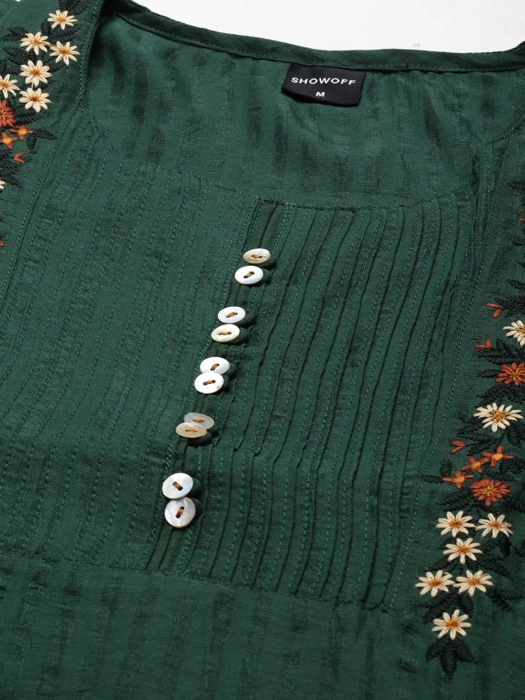 Green Striped Cotton Kurta | Modern Indian Kurtis for Women