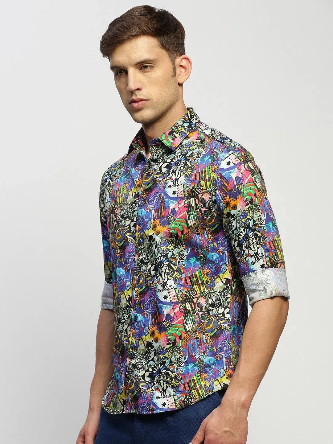 Men's Multi Printed Cotton Shirt | Casual Printed Shirt