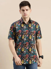 Men Multi Graphics Casual Shirt-GALLERLA-1736-Multi
