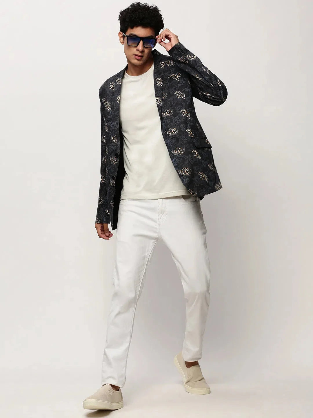 Black Printed Nehru Jacket | Men's Ethnic Wear Jacket
