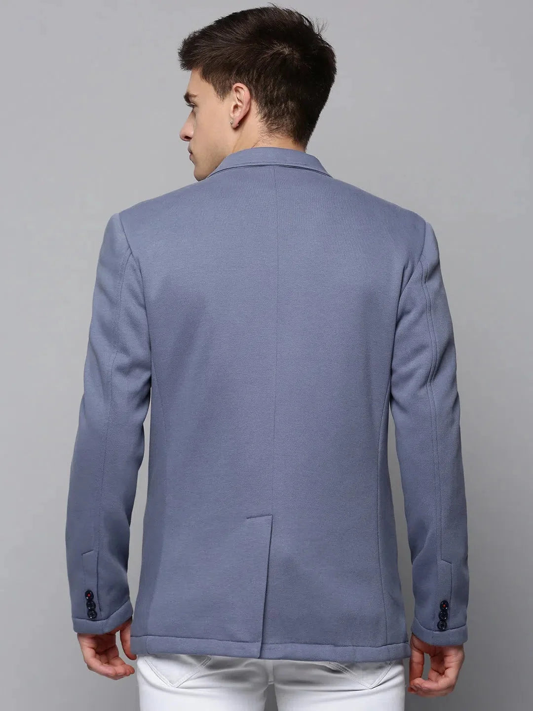 Grey Solid Cotton Blazer | Men's Ethnic Wear - DesiQlo