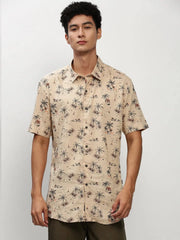 Men Beige Floral Casual Casual Shirts-JUPITERPRINT-1773-Beige