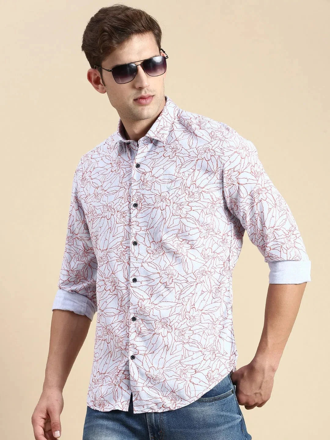 Trending Grey Printed Mens Shirt - Casual Cotton Shirt | DesiQlo