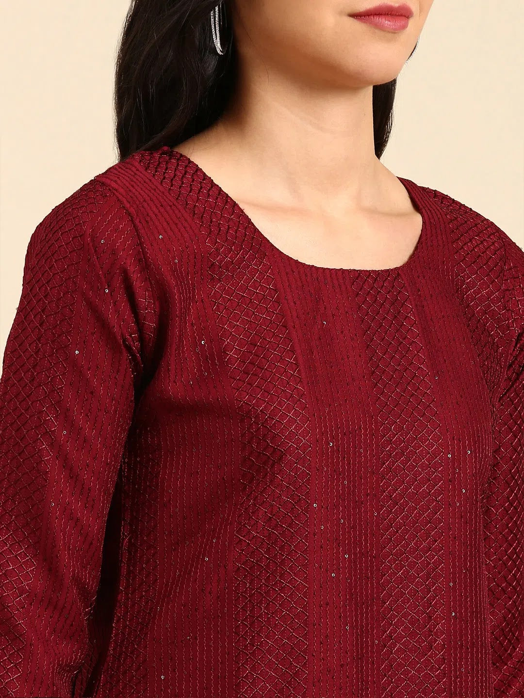 Red Embroidered Kurta Set | Designer Women's Indian Kurta Sets