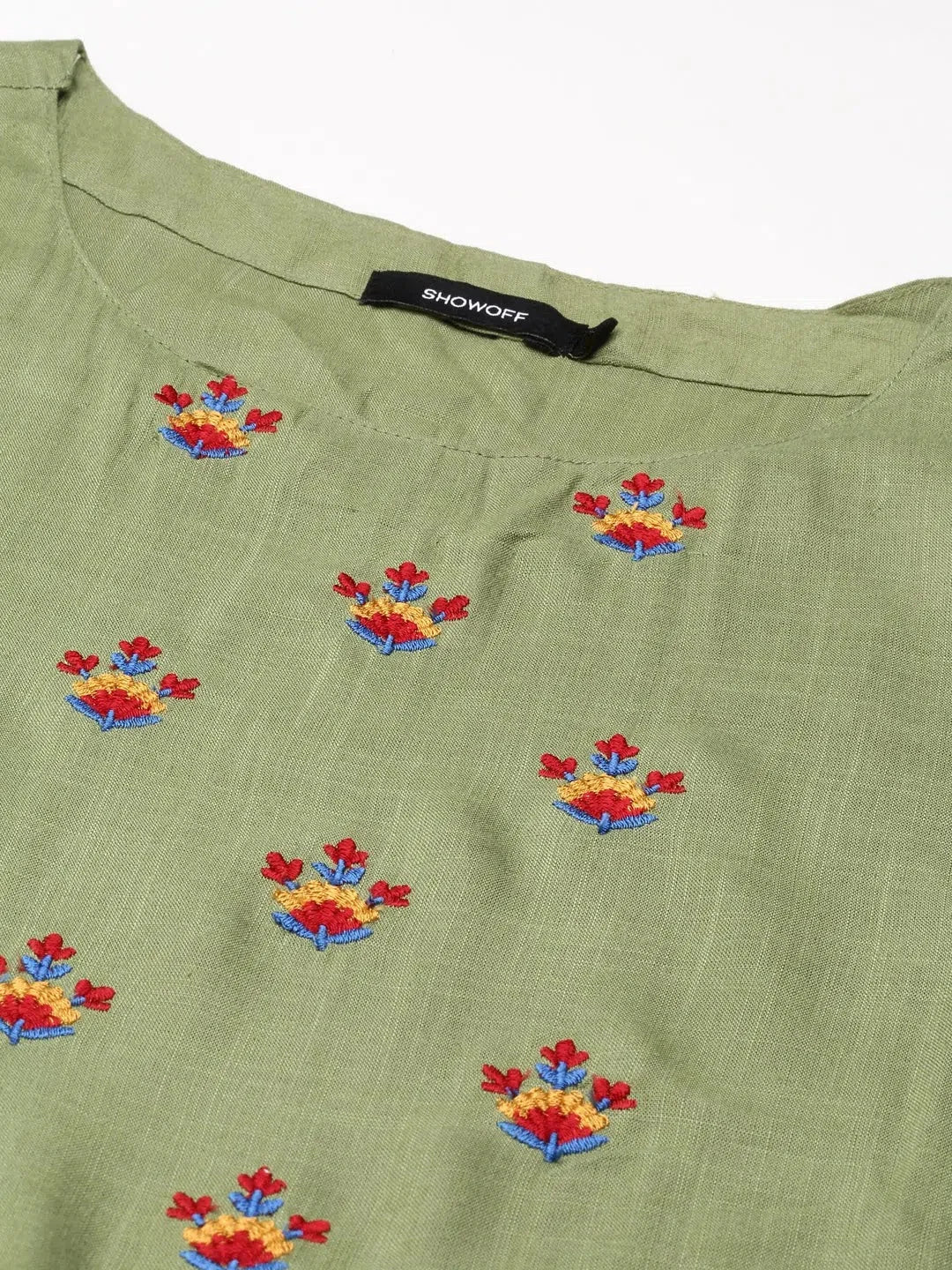 Olive Printed Anarkali Kurta - Women's Cotton Anarkali Kurti