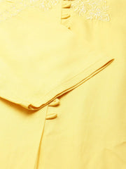 Women's Yellow Solid Straight Kurta-DF-1502-Yellow