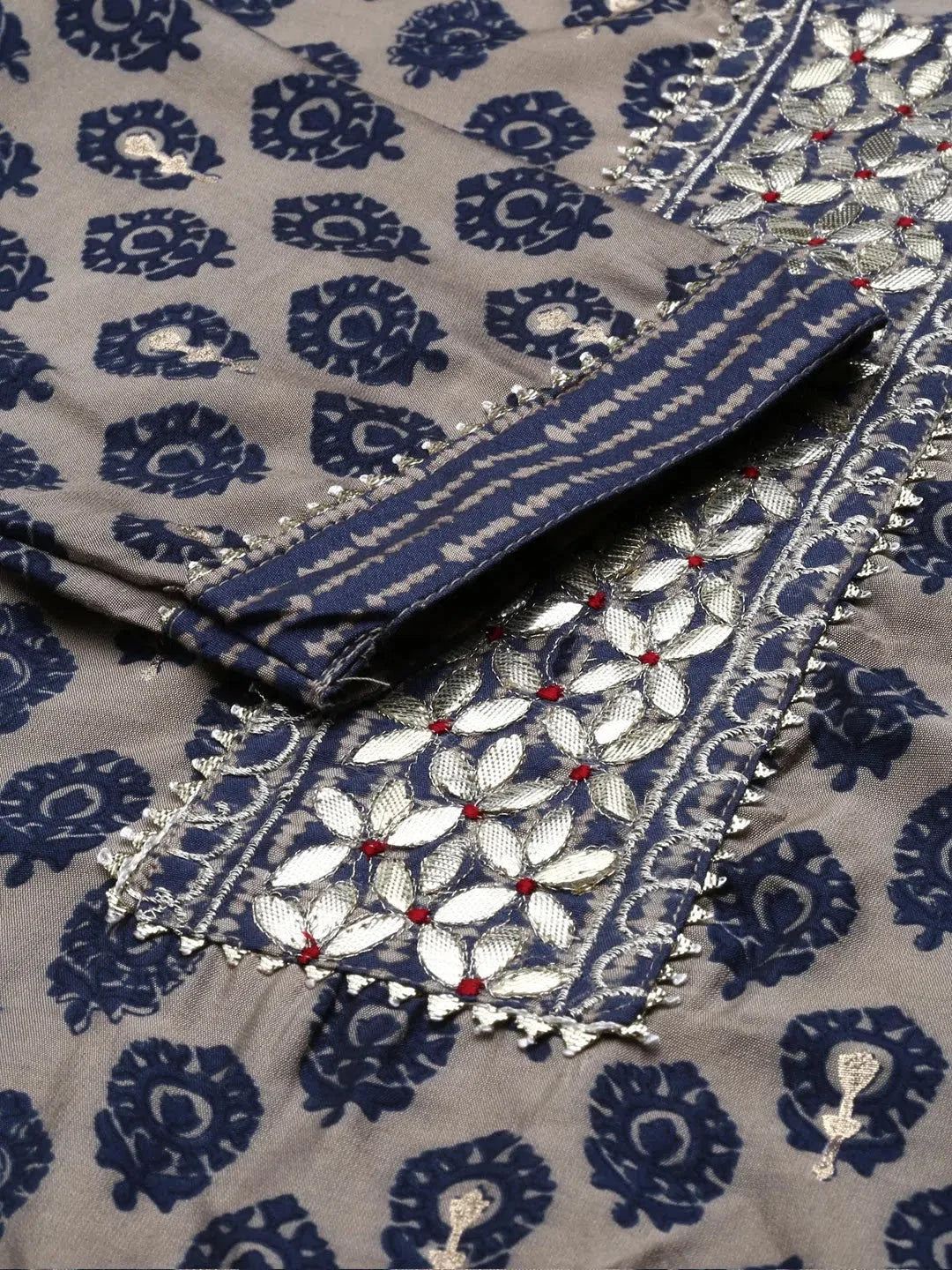 Teal Ethnic Motifs Kurta Set | Women's Indian Kurta Sets