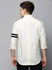 Men Cream Solid Casual Shirt-COLTONPLAIN-4513-Cream