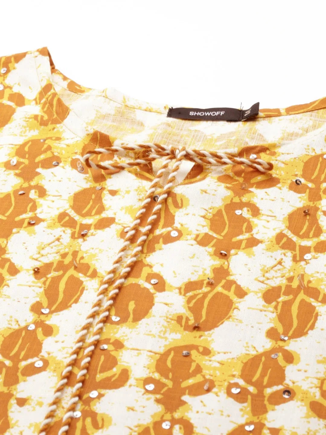 Off White Printed Kurta | Cotton Indian Kurtis | DesiQlo