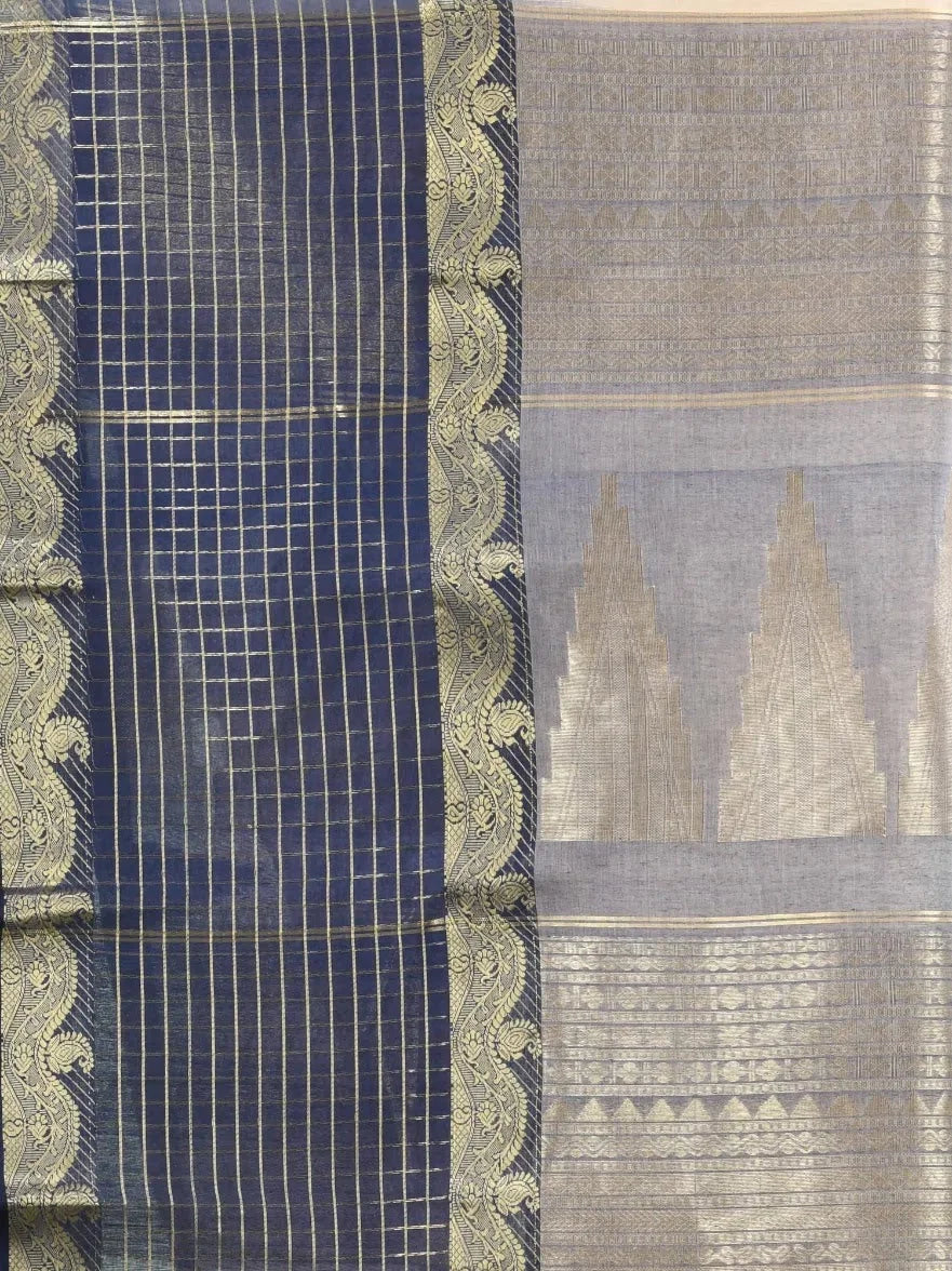 Beige Cotton Handwoven Saree - Indian Sari Collection