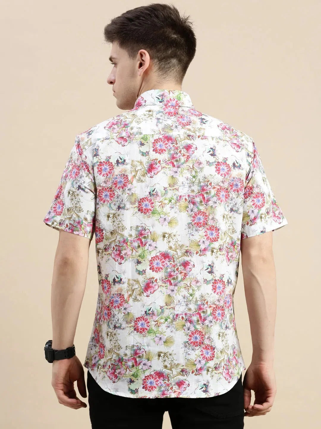 Men's Floral Printed Shirt - Trendy Cotton Mens Shirt