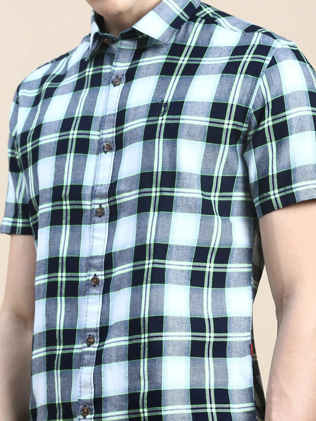 Mens Multi Checked Shirt - Cotton Casual Shirt | DesiQlo