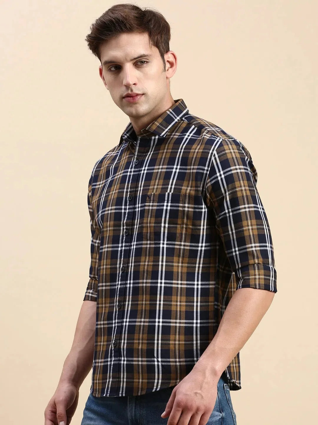 Stylish Multi Checked Mens Shirt - Cotton Casual Shirt | DesiQlo