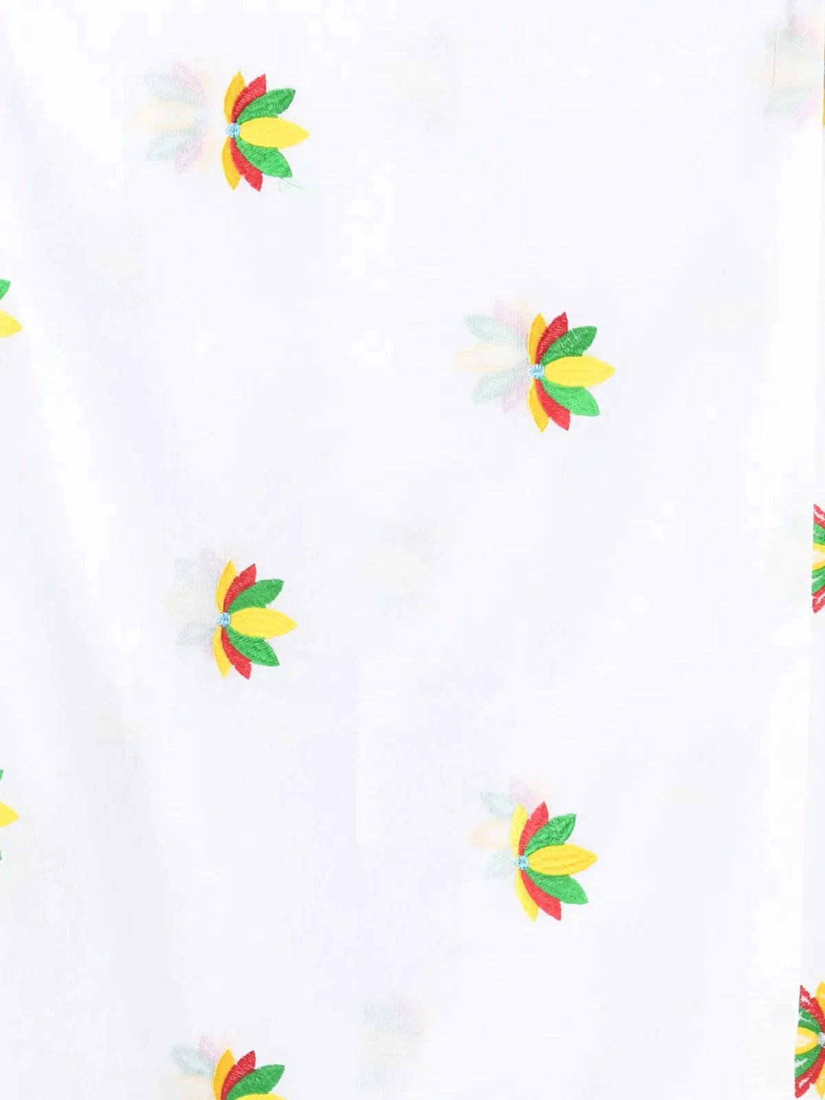 Embroidered White Cotton Saree | Designer Sarees India