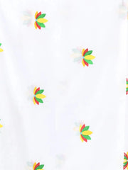 All Over Thread Embroidery White Cotton Handspun Saree-MA62CH33660053