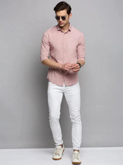 Men Pink Solid Casual Shirt-SUPREMEPLAIN-1950-Pink
