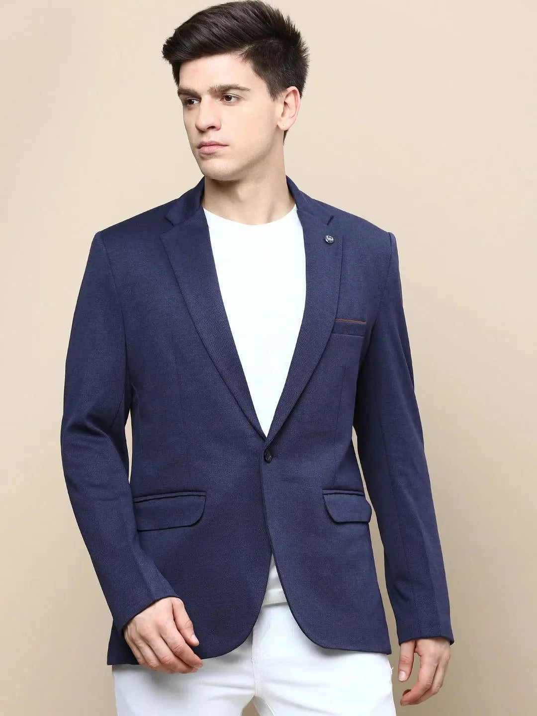 Navy Blue Solid Modi Jacket | Men's Ethnic Nehru Jackets