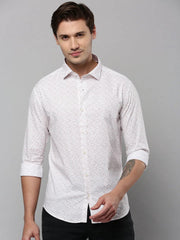Men White Printed Casual Shirt-ELICAPRINT-4814-White