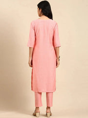 Women's Peach Solid Kurta SetKC-911-Peach