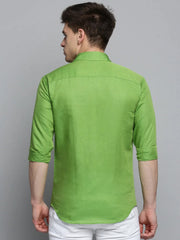 Men Green Solid Casual Shirt-MUNIFICENCEPLAIN-3395-Green