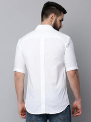 Men White Solid Casual Shirt-ELECTRAPLAIN-4518-White