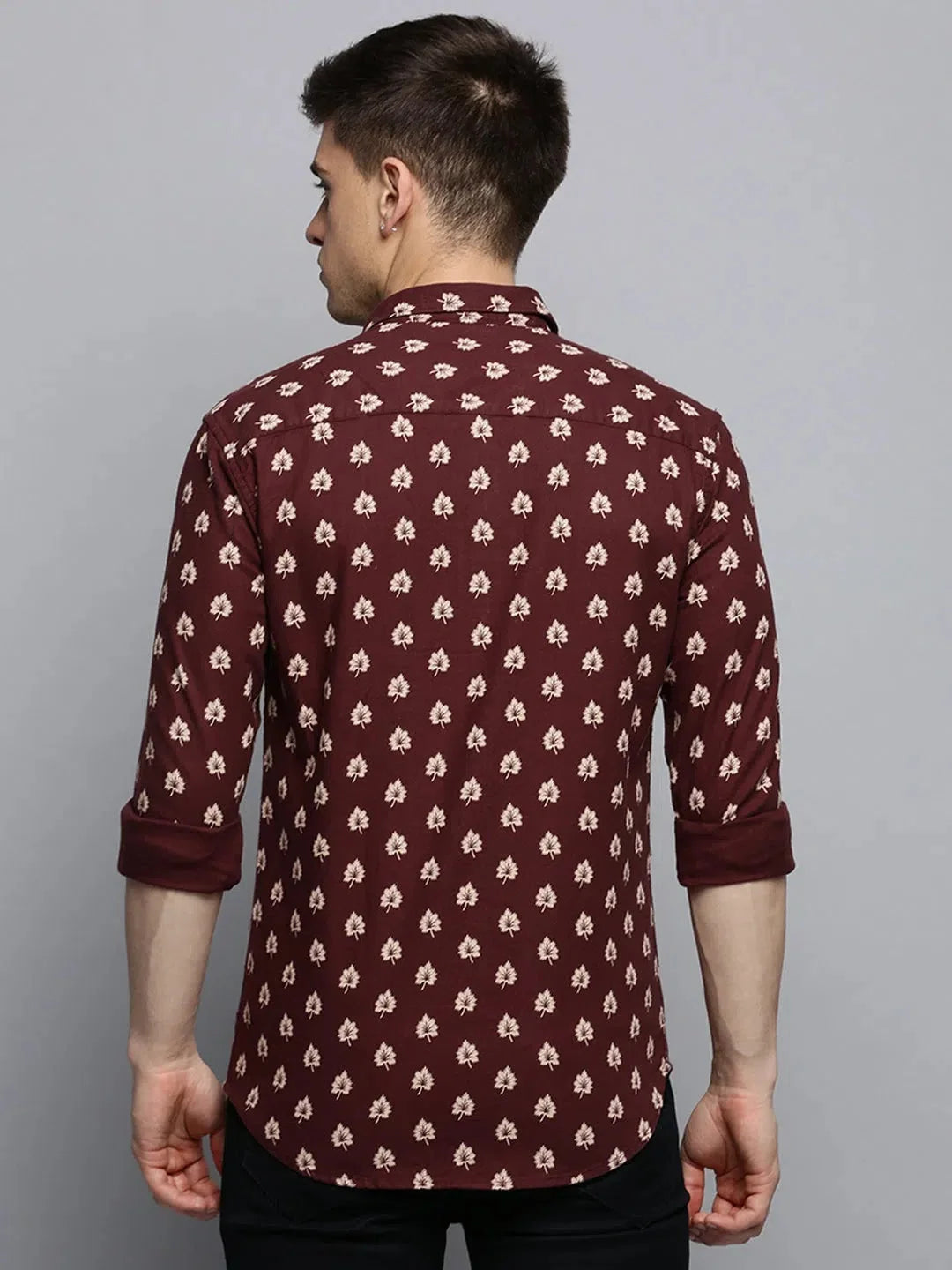 Brown Printed Mens Shirt | DesiQlo Casual Cotton Shirt