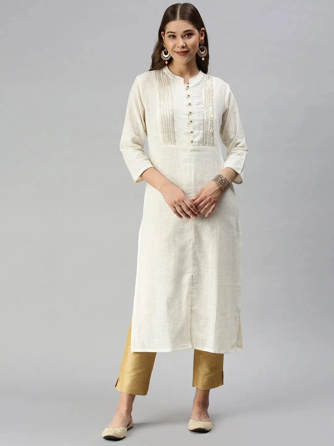 White Solid Kurta: Elegant Viscose Indian Kurtas for Women