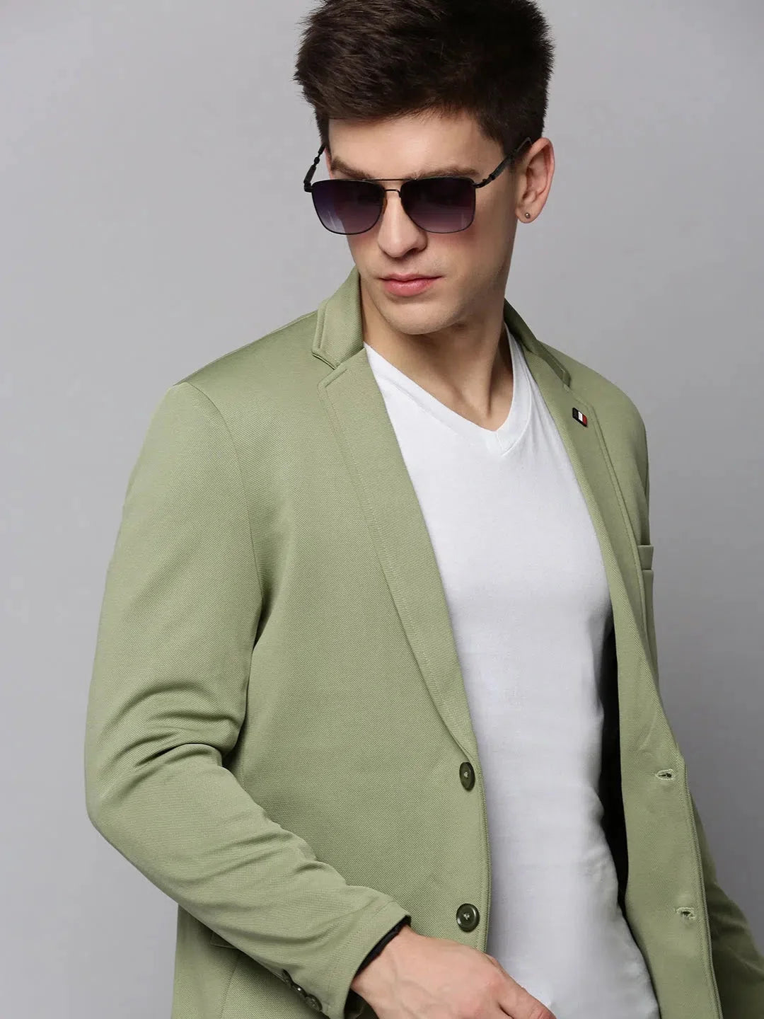 Green Cotton Nehru Jacket | Men's Ethnic Wear Online- DesiQlo