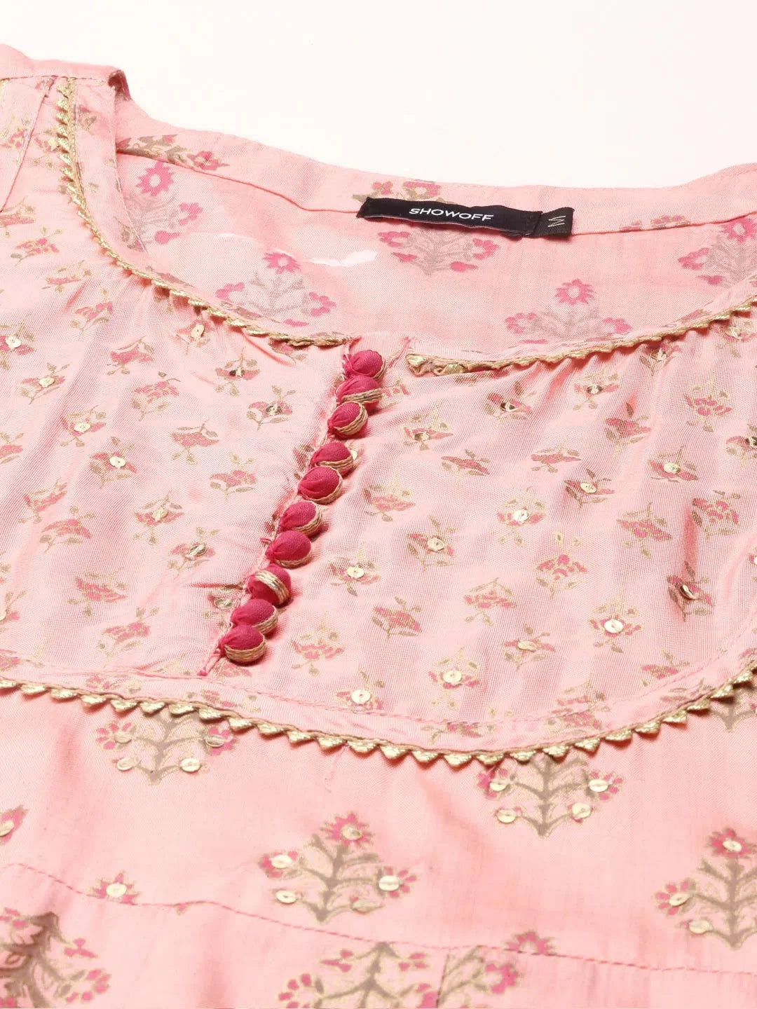 Peach Printed Anarkali Kurta - Women's Fashion Anarkali Kurti