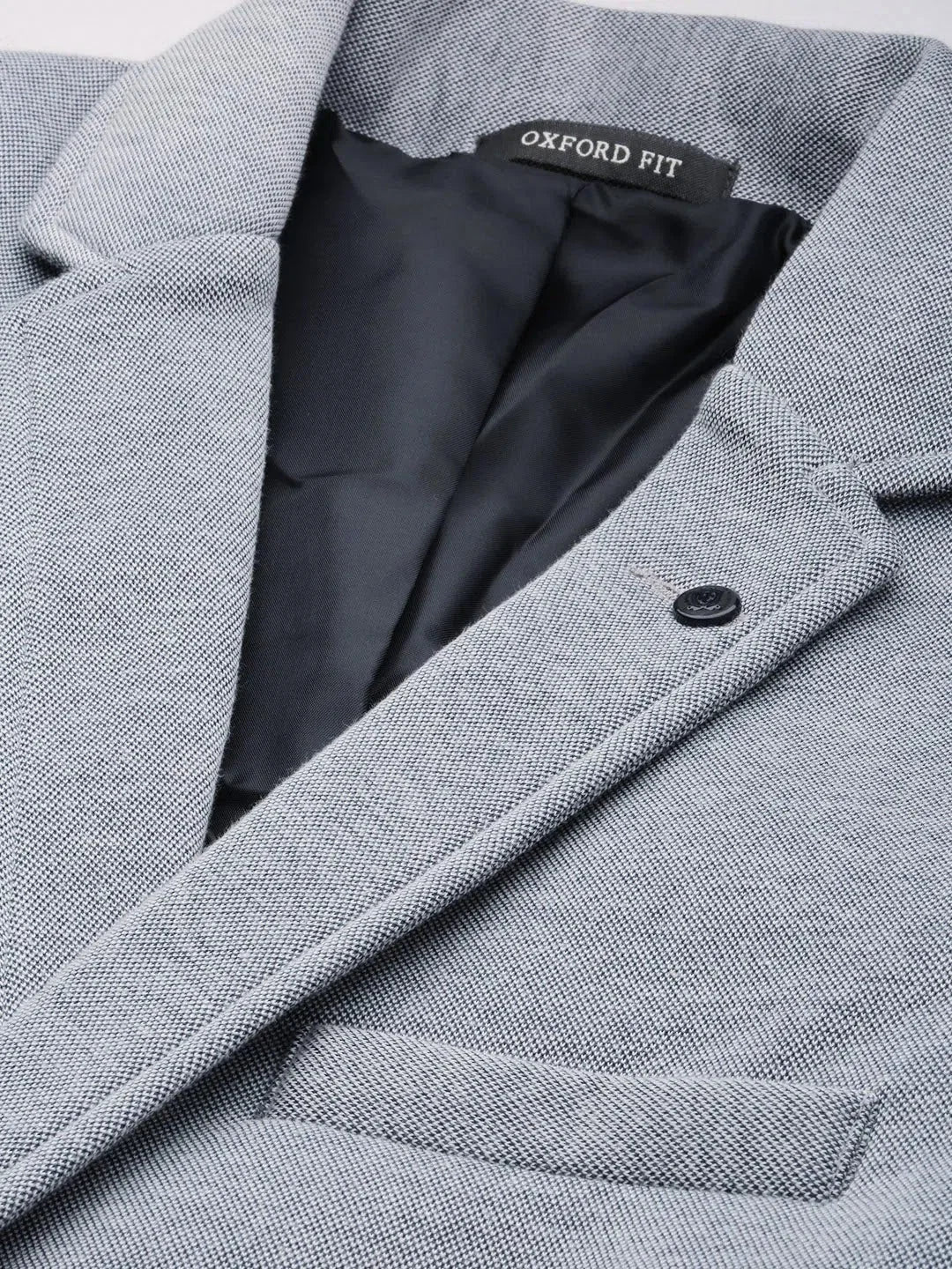 Grey Solid Casual Blazer | Indian Nehru Jackets - DesiQlo