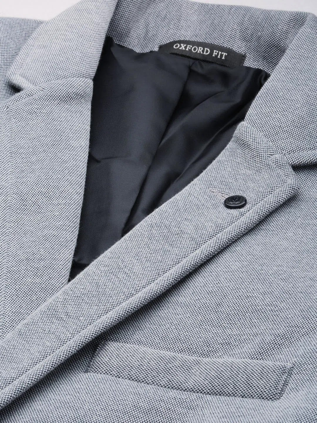 Grey Solid Casual Blazer | Indian Nehru Jackets - DesiQlo