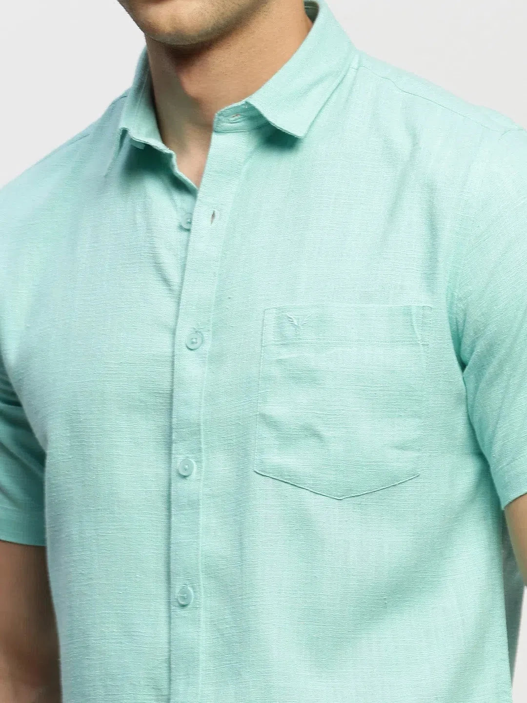 Trending Green Cotton Mens Shirt - Solid Casual Shirt | DesiQlo