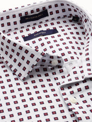 Men White Polka Dots Casual Shirt-ELICAPRINT-4821-White